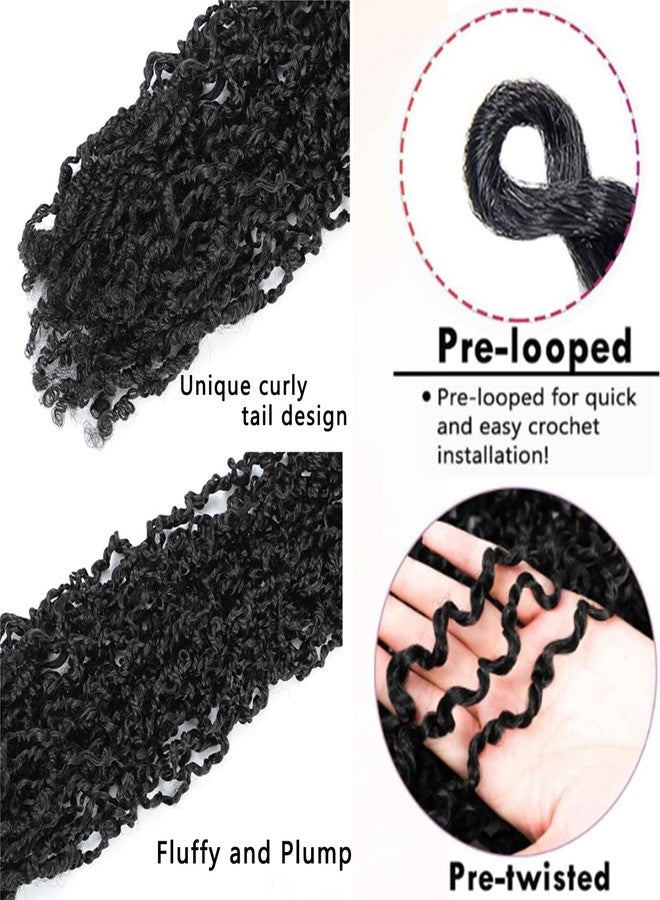 SOKU Boho Passion Twist Crochet Hair 20" - 8 Packs Black Pre Twisted Mini Yanky Twist Curly Senegalese Dreadlocks Extensions Pre-looped Soft Locs Braids for Women Synthetic - Image 2